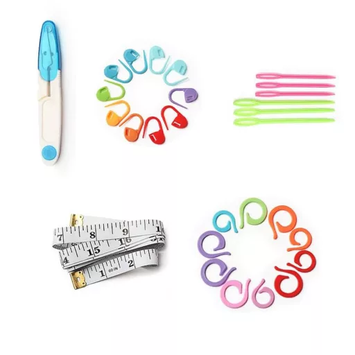 Kit Completo per Uncinetto con Filati Colorati e Accessori in Borsa Elegante