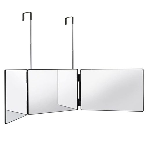 Specchio a 3 pannelli con sospensione telescopica regolabile - Perfetto per trucco e acconciature