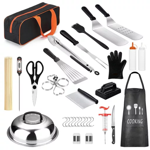 Set di barbecue in acciaio inossidabile da 134 pezzi con termometro e accessori