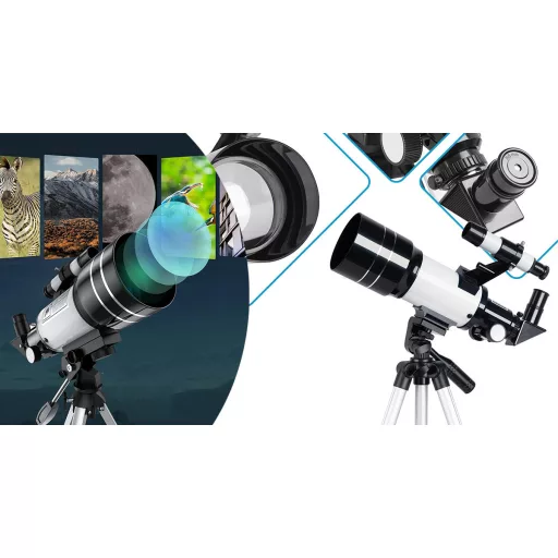 Telescopio Hobby Astronomico con Adattatore per Smartphone e Treppiede Portatile