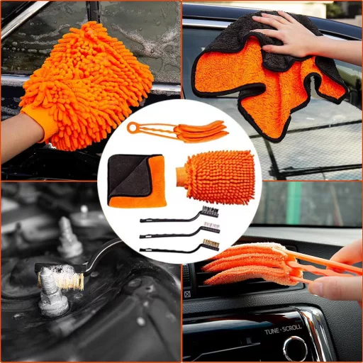 Kit di pulizia e cura per auto da 20 pezzi per superfici esterne e interne