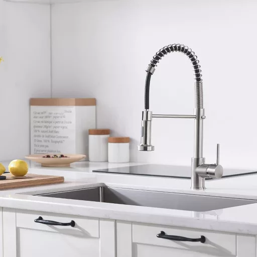 Rubinetto da cucina estraibile con tubo flessibile e testa di spruzzo staccabile