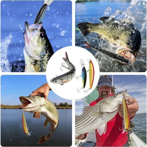 Set di esche e ami da pesca da 72 pezzi con ami a cambio rapido e scatola di stoccaggio