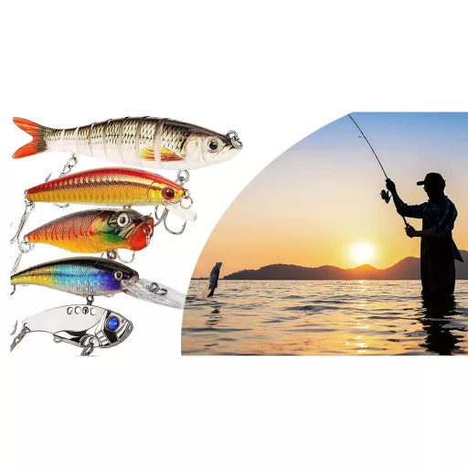Set di esche e ami da pesca da 72 pezzi con ami a cambio rapido e scatola di stoccaggio