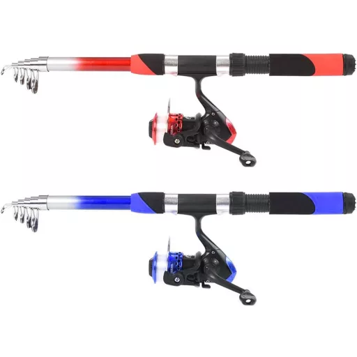 Set di pesca completo per principianti con 2 canne telescopiche e accessori