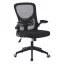 Sedia da ufficio ergonomica con braccioli regolabili e supporto lombare, nera