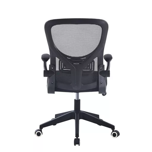 Sedia da ufficio ergonomica con braccioli regolabili e supporto lombare, nera