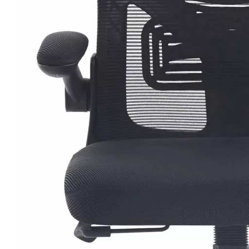 Sedia da ufficio ergonomica con braccioli regolabili e supporto lombare, nera