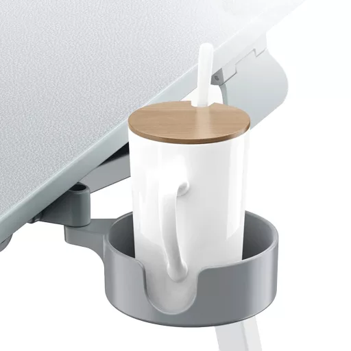 Tavolo da colazione regolabile in altezza con supporto per tablet - Grigio