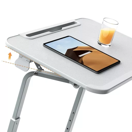Tavolo da colazione regolabile in altezza con supporto per tablet - Grigio