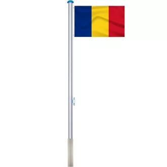   Palo della bandiera in alluminio regolabile con bandiera doppio lato 90x150 cm