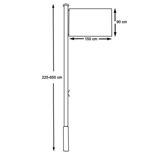 Palo della bandiera in alluminio regolabile con bandiera doppio lato 90x150 cm