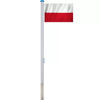   Asta per bandiera in alluminio regolabile con bandiera doppio lato 90x150 cm