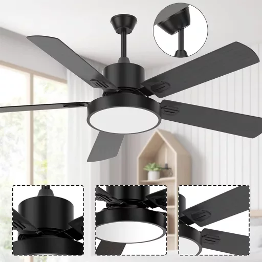 Ventilatore da soffitto moderno con luce LED e telecomando, diametro 42"