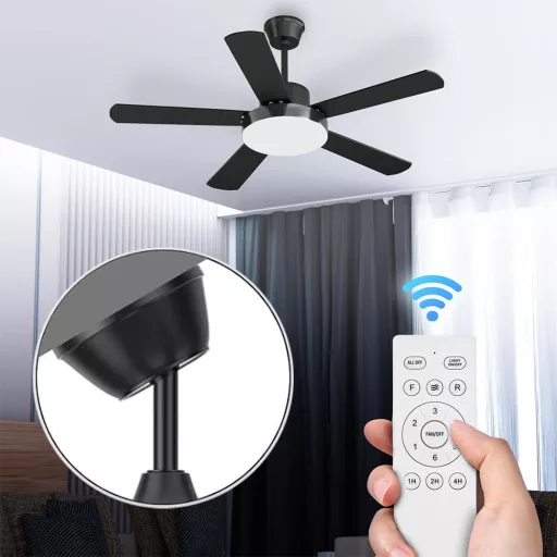 Ventilatore da soffitto moderno con luce LED e telecomando, diametro 42"