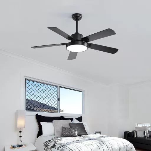 Ventilatore da soffitto moderno con luce LED e telecomando, diametro 42"