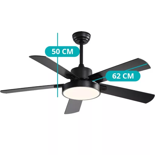 Ventilatore da soffitto moderno con luce LED e telecomando, diametro 42"