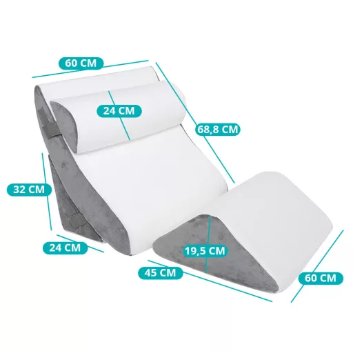Set di cuscini ortopedici regolabili a 4 pezzi con schiuma memory e copertura lavabile