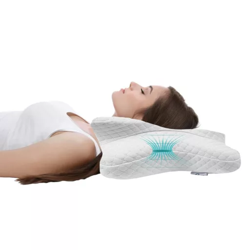 Cuscino ortopedico in memory foam per il collo con design ergonomico