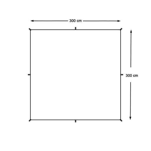 Telo da campeggio impermeabile 3x3 m con borsa da trasporto e picchetti