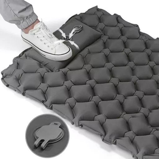 Materasso da campeggio gonfiabile per una persona con cuscino - Impermeabile, portatile