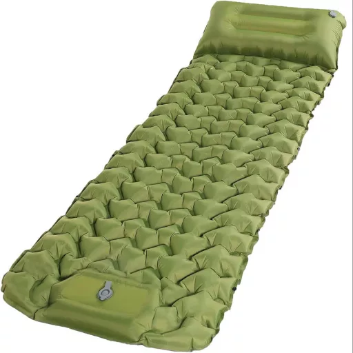 Materasso da campeggio gonfiabile con cuscino - Misura singola, impermeabile, portatile