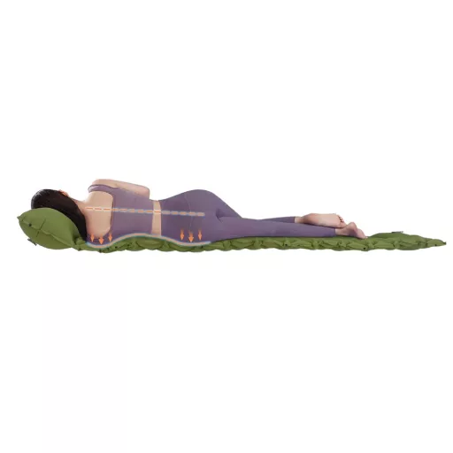 Materasso da campeggio gonfiabile con cuscino - Misura singola, impermeabile, portatile