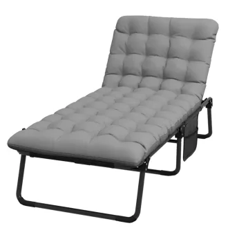   Letto da campeggio pieghevole con testata regolabile e materasso impermeabile bicolore