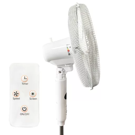 Ventilatore da terra con telecomando e 8 velocità e timer