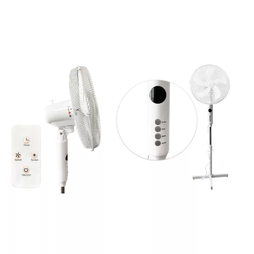 Ventilatore da terra con telecomando e 8 velocità e timer