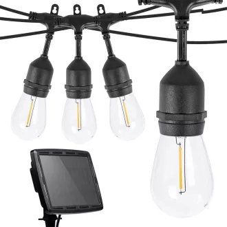   Luci a stringa solari LED da 15 m con telecomando, impermeabili, 15 lampadine