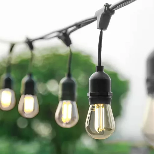 Luci a stringa solari LED da 15 m con telecomando, impermeabili, 15 lampadine