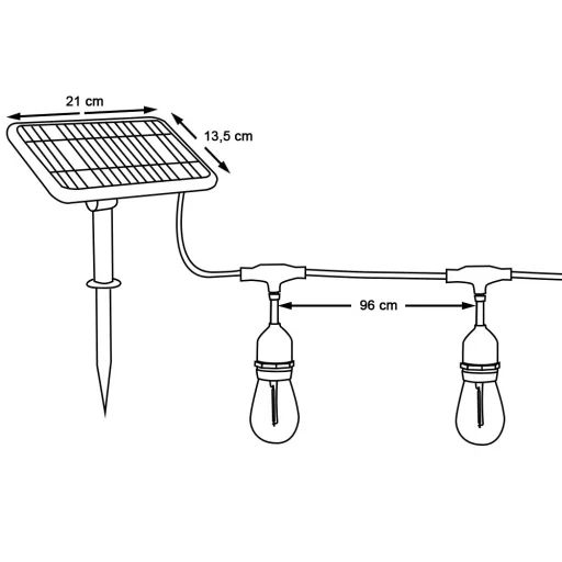 Luci a stringa solari LED da 15 m con telecomando, impermeabili, 15 lampadine