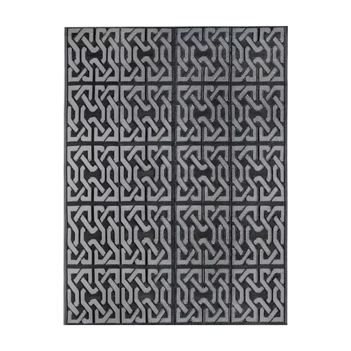 Tappeto da esterno impermeabile, 120x180 cm, grigio bifacciale per balcone e patio