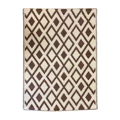 Tappeto da esterno marrone, 120x180 cm, resistente alle intemperie, reversibile