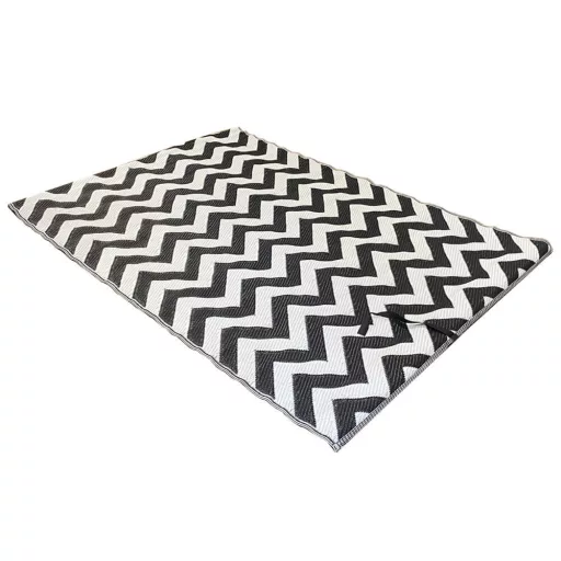 Tappeto reversibile da esterno, 120x180 cm, resistente alle intemperie in bianco e nero
