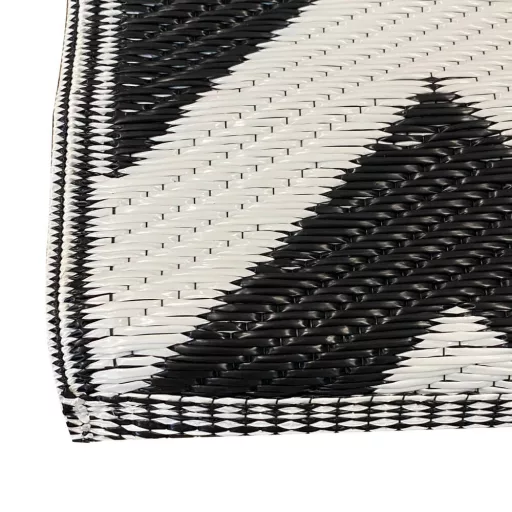 Tappeto reversibile da esterno, 120x180 cm, resistente alle intemperie in bianco e nero