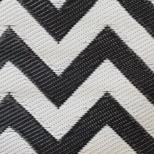 Tappeto reversibile da esterno, 120x180 cm, resistente alle intemperie in bianco e nero