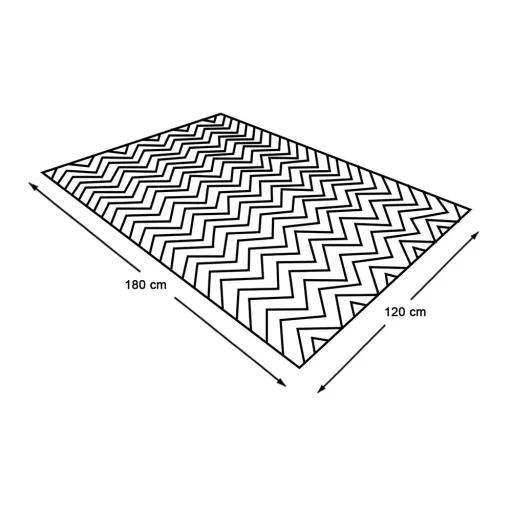 Tappeto reversibile da esterno, 120x180 cm, resistente alle intemperie in bianco e nero