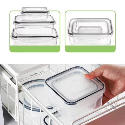Set di contenitori per alimenti in plastica da 24 pezzi - Sicuri per microonde e congelatore