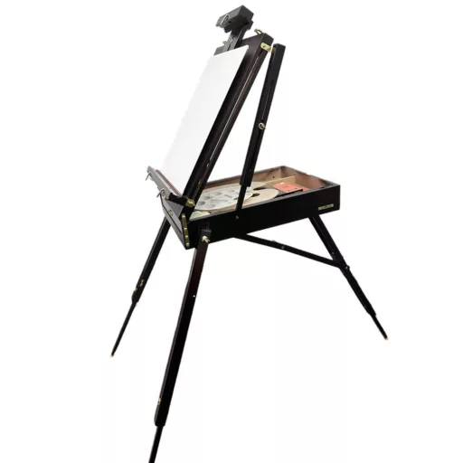 Set completo di cavalletto portatile per pittori con tele, colori acrilici e pennelli