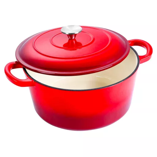 Casseruola in ghisa smaltata con coperchio, 4L, adatta per forno