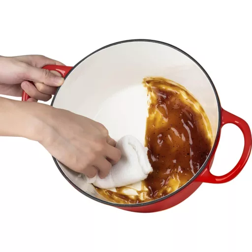 Casseruola in ghisa smaltata con coperchio, 4L, adatta per forno