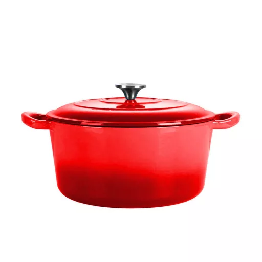 Casseruola in ghisa smaltata con coperchio, 4L, adatta per forno