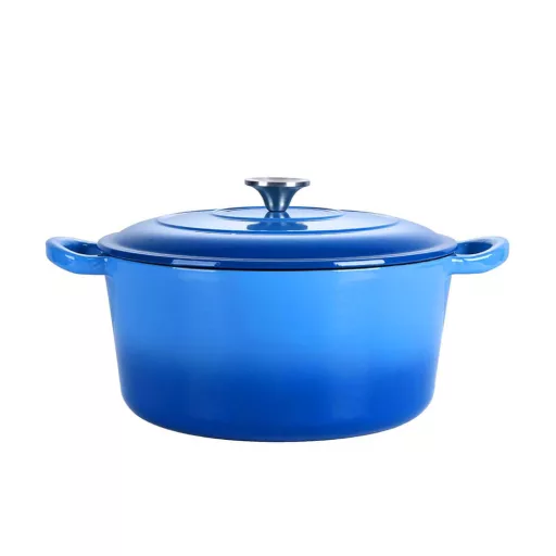 Casseruola in ghisa smaltata da 4L con coperchio - Sicura per il forno, Facile da pulire