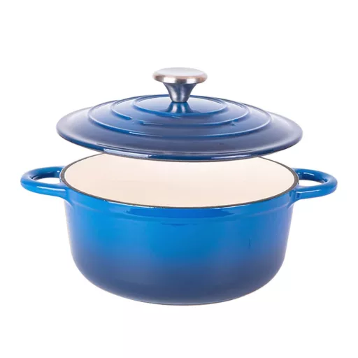Casseruola in ghisa smaltata da 4L con coperchio - Sicura per il forno, Facile da pulire