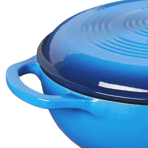 Casseruola in ghisa smaltata con coperchio, 5,7L, adatta per il forno