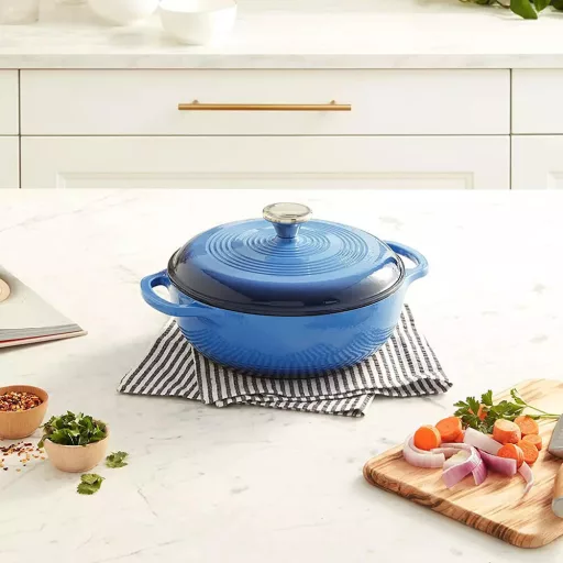 Casseruola in ghisa smaltata con coperchio, 5,7L, adatta per il forno