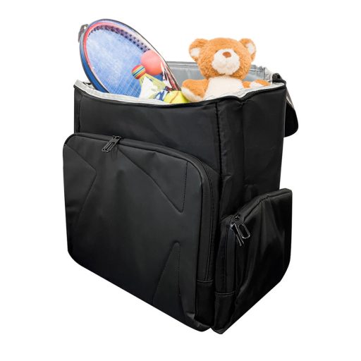 Zaino Nero Spazioso 43x25x42 cm - Imbottito, Resistente all'Acqua, Ideale per Laptop e Console