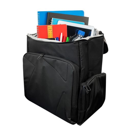 Zaino Nero Spazioso 43x25x42 cm - Imbottito, Resistente all'Acqua, Ideale per Laptop e Console